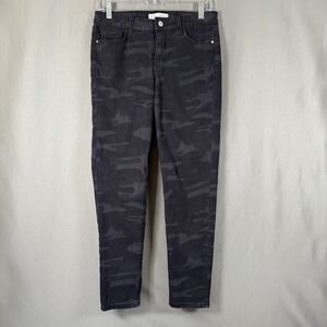 Social Standard by Sanctuary Women's Black Camo Mid-Rise Ankle Skinny Jeans 6
